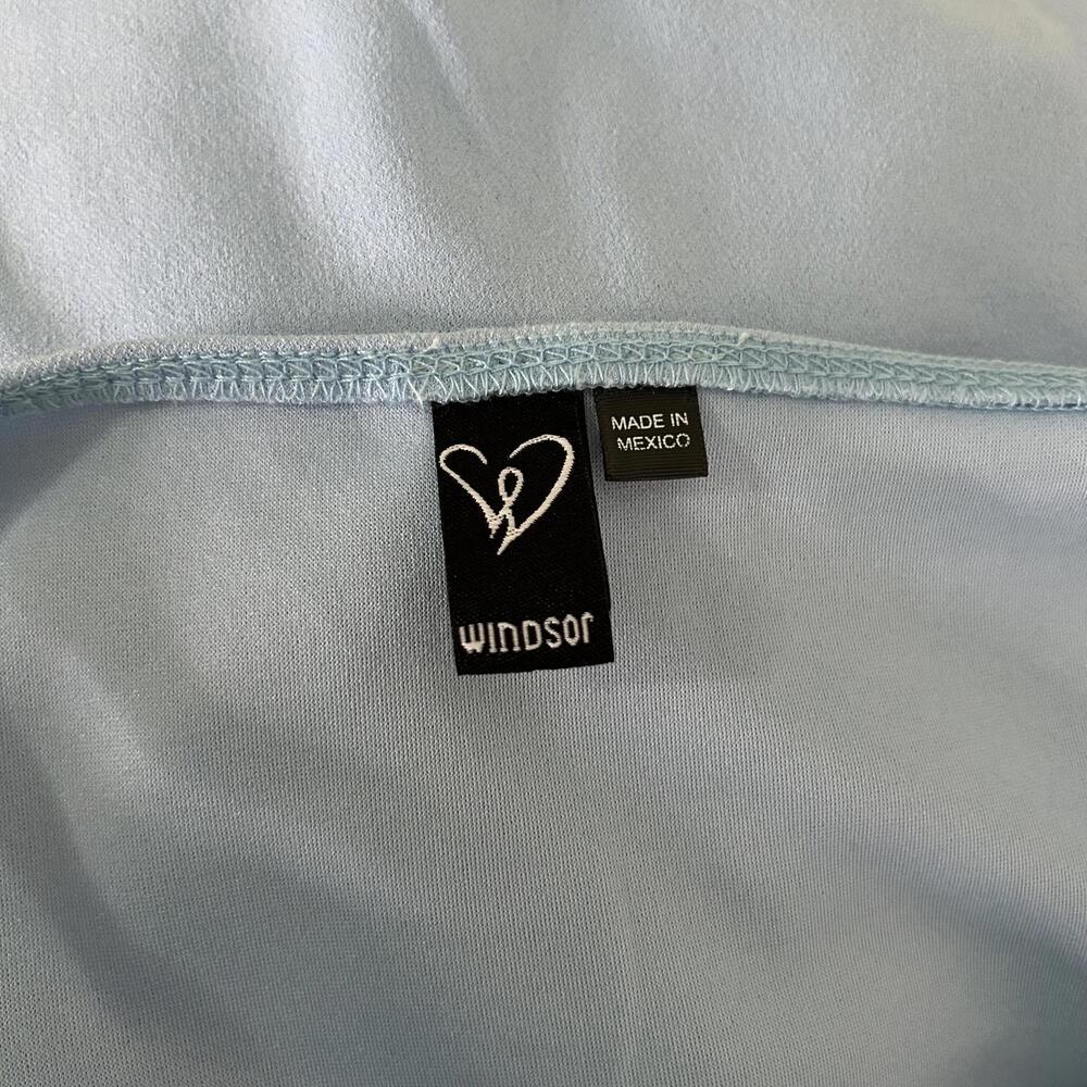 Windsor Light Blue Spaghetti Strap Scrunch Knee Length Dress Women's Large - Picture 3 of 4